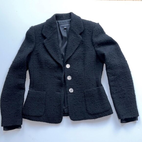 Banana Republic Vintage Wool Boucle Tweed Classic Lady Blazer Jacket - Picture 2 of 8